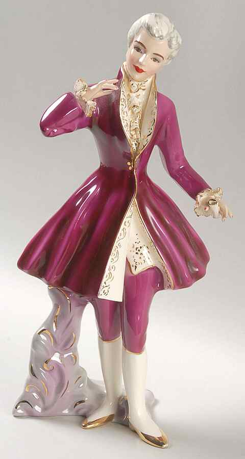 Florence Ceramics Figurine Leading Man-Magenta - No Box by Florence Ceramics-1