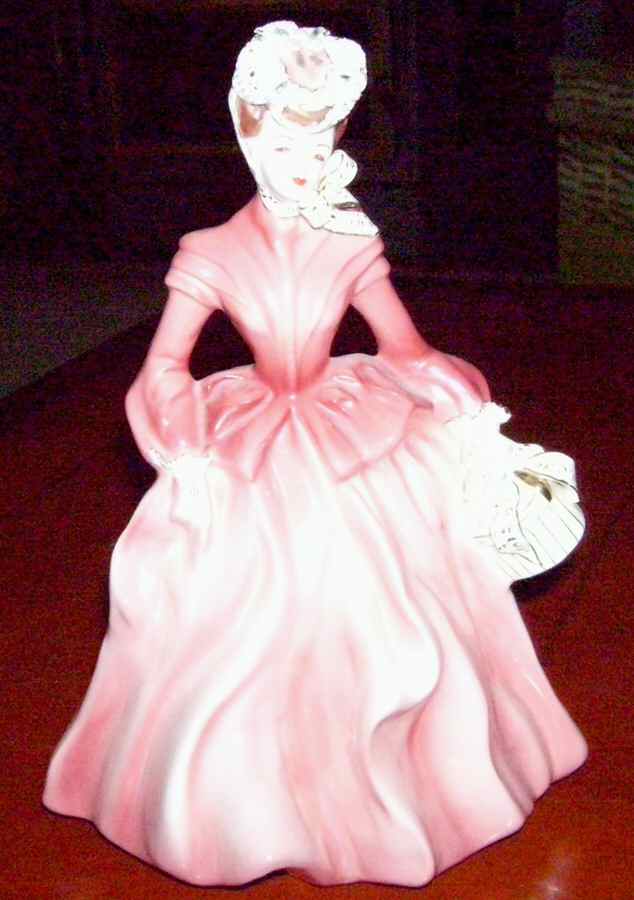 Florence Ceramics Figurine Yvonne-Pink Dress - No Box by Florence Ceramics-1