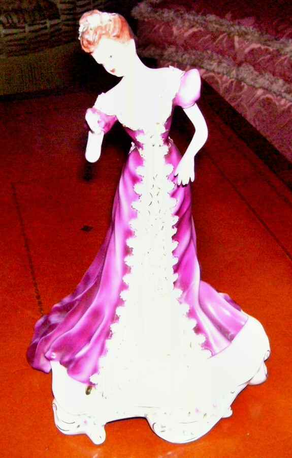 Florence Ceramics Figurine Fair Lady-Pink Dress - No Box by Florence Ceramics-1
