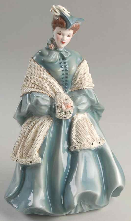 Florence Ceramics Figurine Camille-Fancy Green Dress - No Box by Florence Ceramics-1