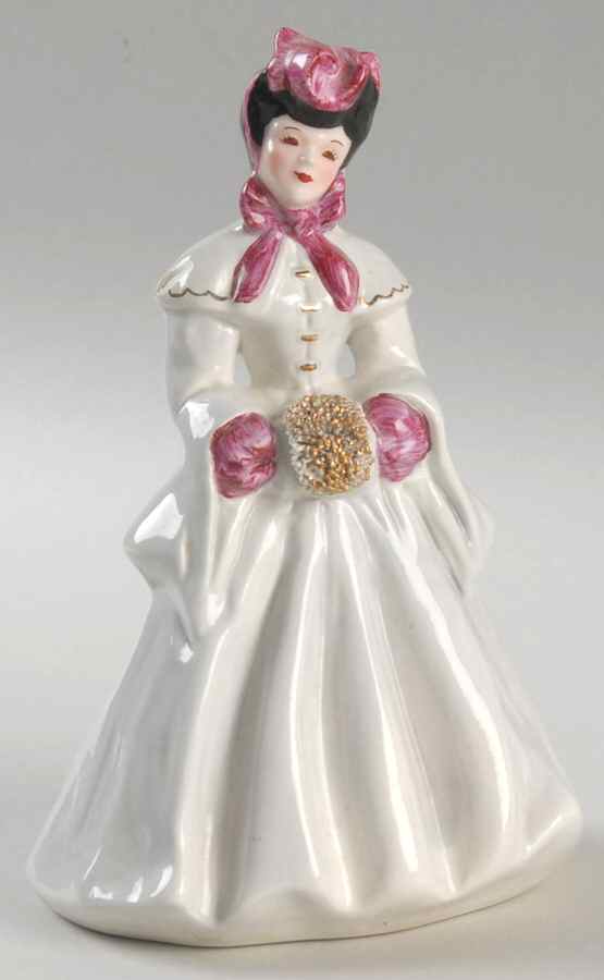 Florence Ceramics Figurine Elaine - Gray With Violet-Brunett - No Box by Florence Ceramics-1