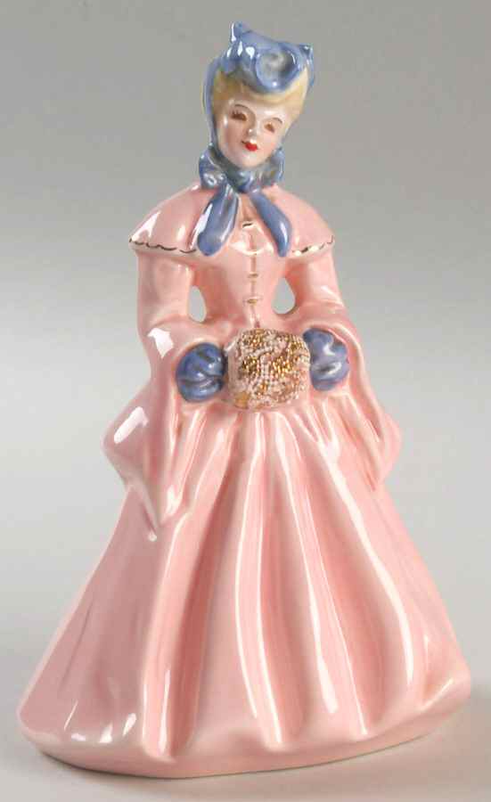Florence Ceramics Figurine Elaine - Pink With Blue - No Box by Florence Ceramics-1