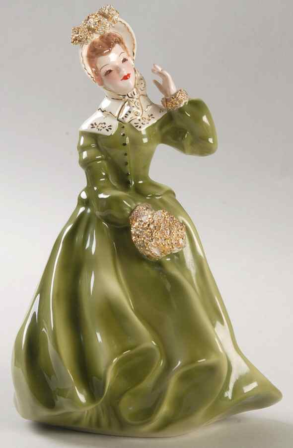 Florence Ceramics Figurine Clarissa-Green-Fancy - No Box by Florence Ceramics-1