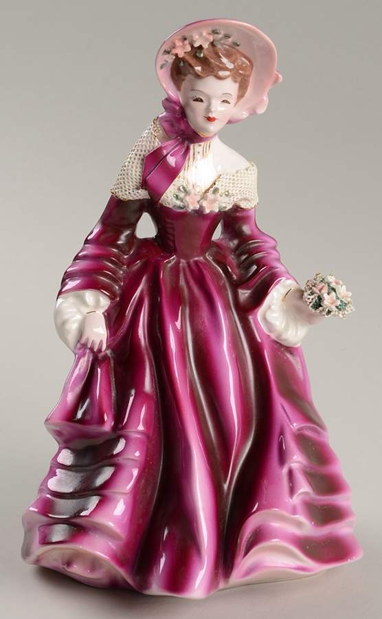 Florence Ceramics Figurine Claudia-Magenta-Flowers - No Box by Florence Ceramics-1