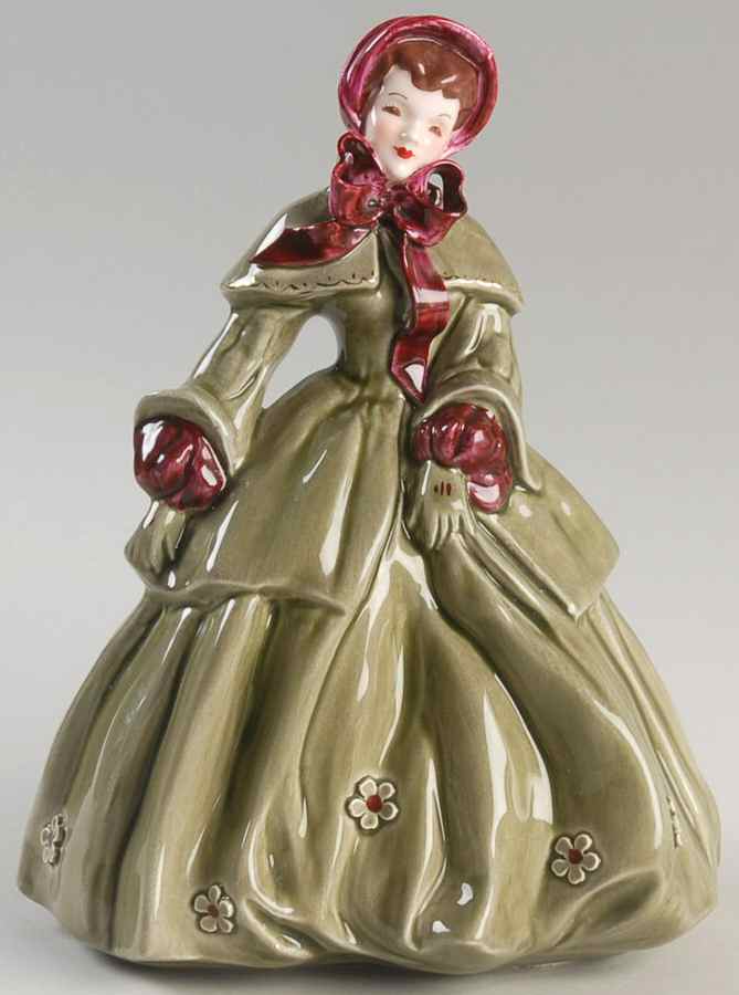 Florence Ceramics Figurine Abiagail - Green And Violet - No Box by Florence Ceramics-1