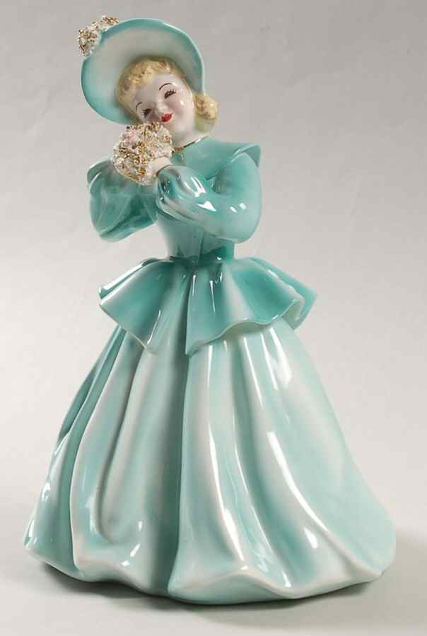 Florence Ceramics Figurine Linda Lou-Teal/Blonde Hair - No Box by Florence Ceramics-1