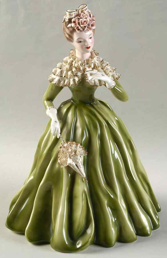 Florence Ceramics Figurine Margaret-Green - No Box by Florence Ceramics-1