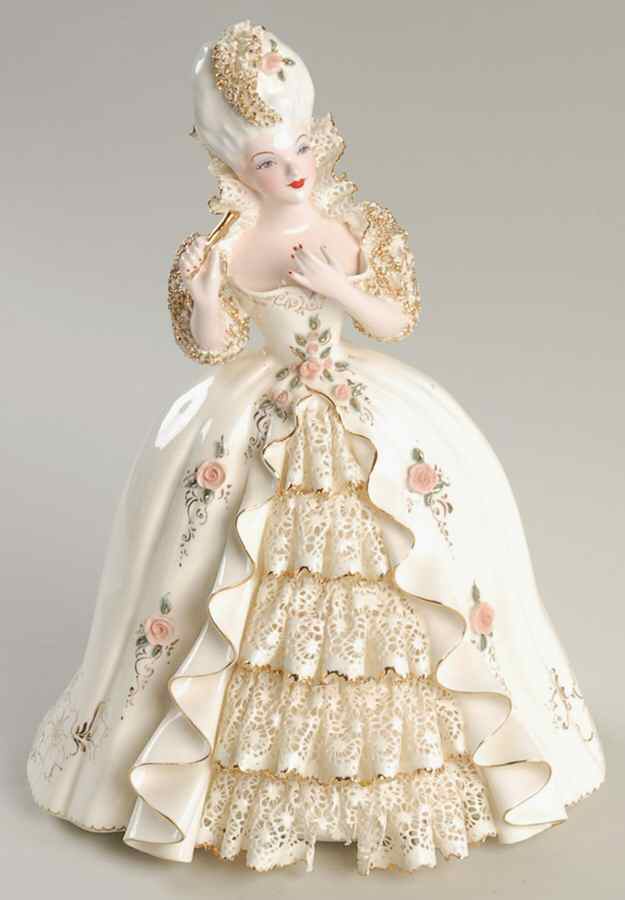 Florence Ceramics Figurine Marie Antoinette-Left Arm Up - No Box by Florence Ceramics-1