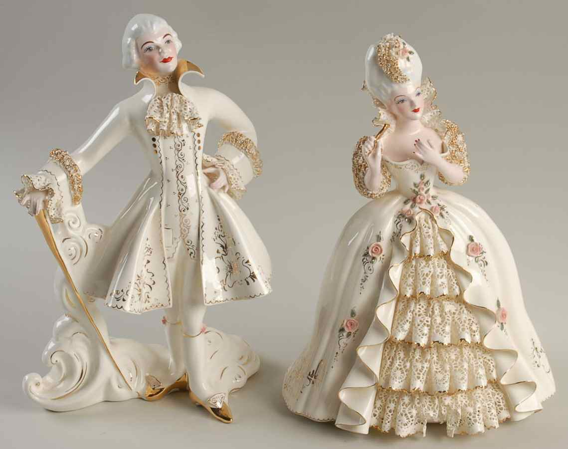 Florence Ceramics Figurine Louis Xvi  And Marie Antoinette - No Box by Florence Ceramics-1