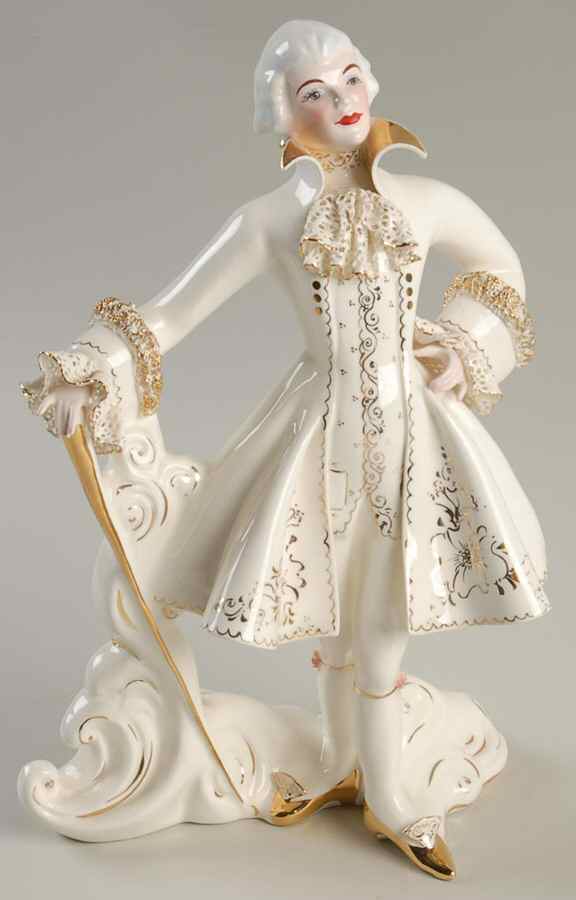 Florence Ceramics Figurine Louis Xvi-Gold Fancy - No Box by Florence Ceramics-1