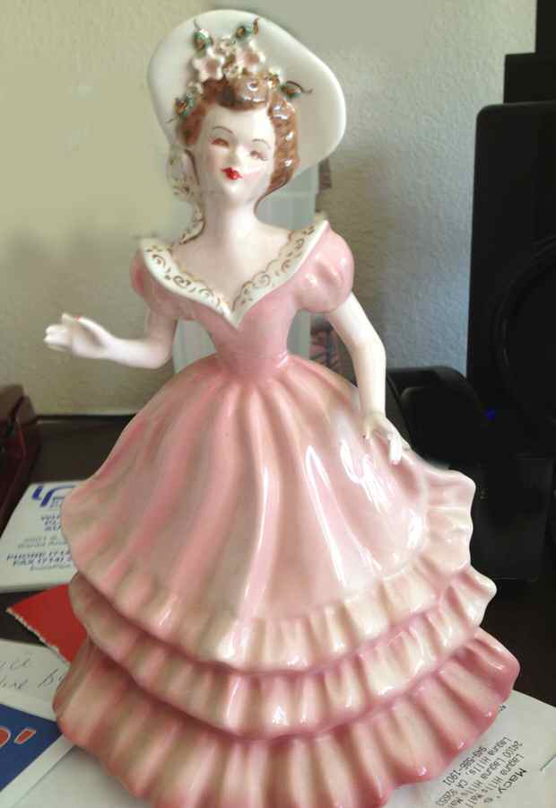 Florence Ceramics Figurine Jennifer-Pink Dress - No Box by Florence Ceramics-1