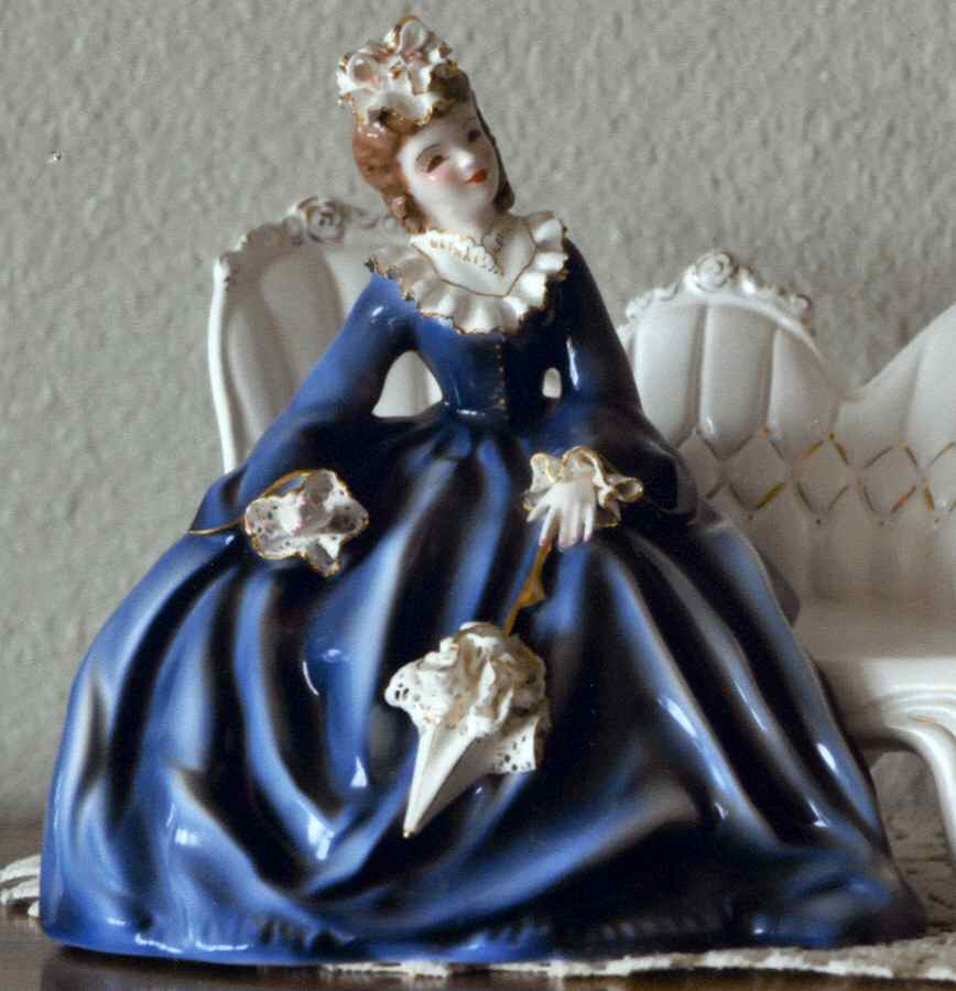 Florence Ceramics Figurine Elizabeth-Blue Dress - No Box by Florence Ceramics-1
