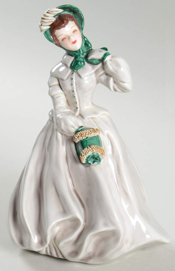 Florence Ceramics Figurine Clarissa-Gray And Green - No Box by Florence Ceramics-1