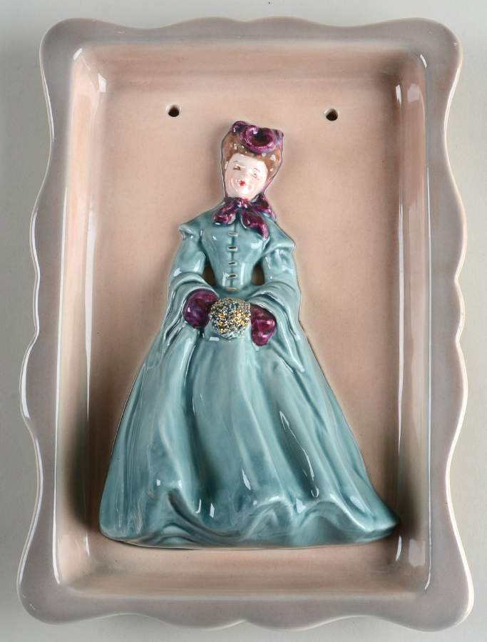 Florence Ceramics Figurine Wall Plaque-Gibson Girl W/Muff-Burnet - No Box by Florence Ceramics-1