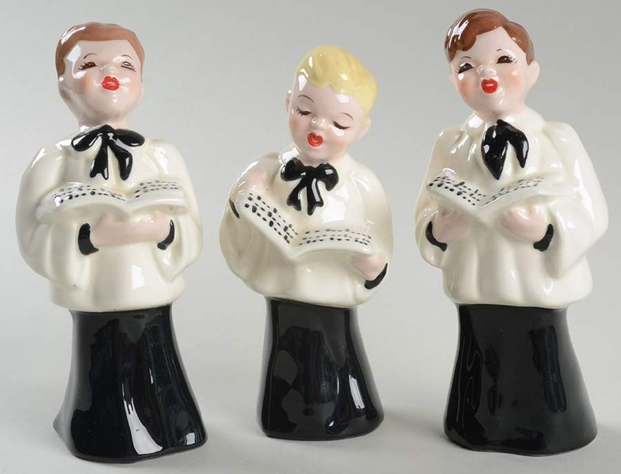 Florence Ceramics Figurine Choir Boys-Set Of 3 - No Box by Florence Ceramics-1