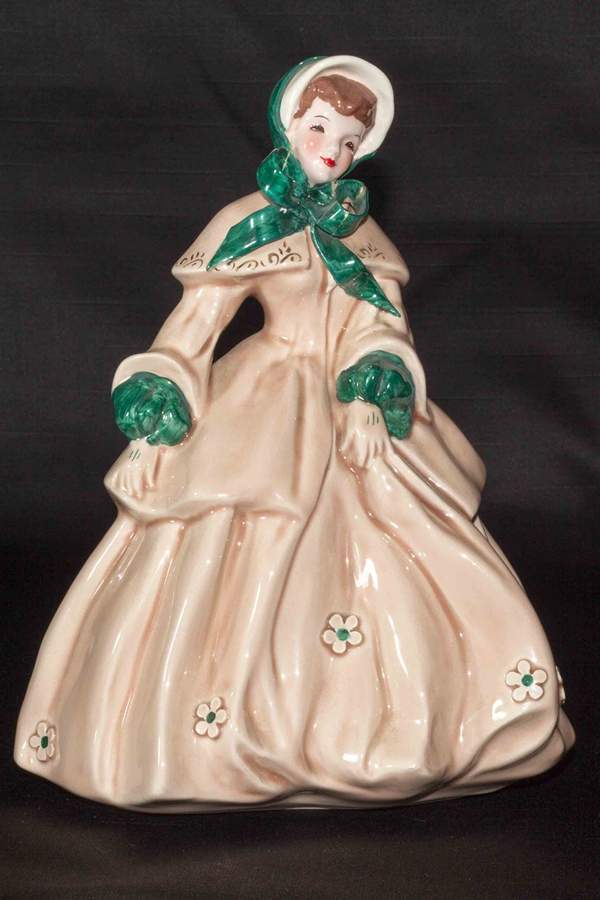 Florence Ceramics Figurine Abigail-Beige & Green Dress - No Box by Florence Ceramics-1