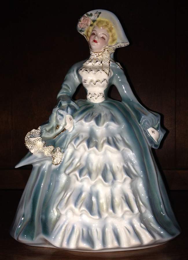 Florence Ceramics Figurine Charmaine-Blue & White Fancy - No Box by Florence Ceramics-1