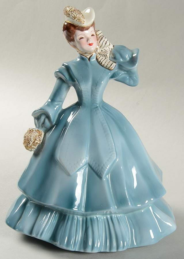 Florence Ceramics Figurine Matilda-Blue Dress - No Box by Florence Ceramics-1
