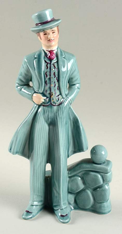 Florence Ceramics Figurine Rhett-Teal Suit/Stone Fence - No Box by Florence Ceramics-1