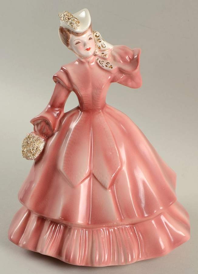 Florence Ceramics Figurine Matilda-Rose Dress - No Box by Florence Ceramics-1