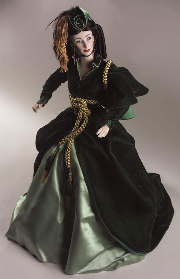 Gone with The Wind Scarlett In Green Drapes From Tara - No Box by Franklin Mint-1