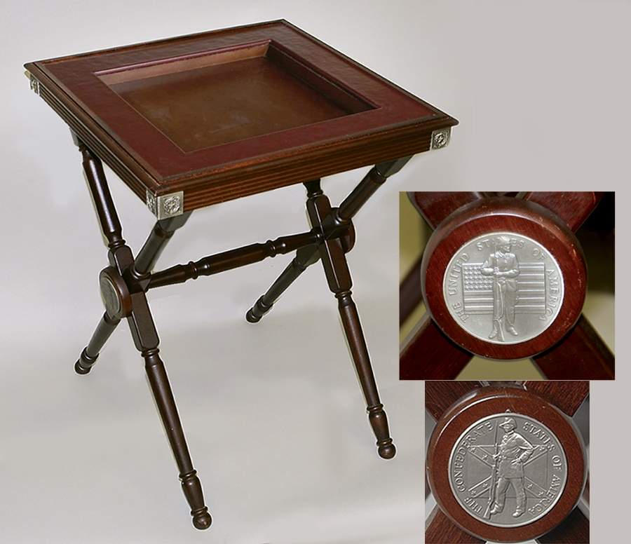 Civil War Chess Set Game Table Only - Table For Chess Set by Franklin Mint-1