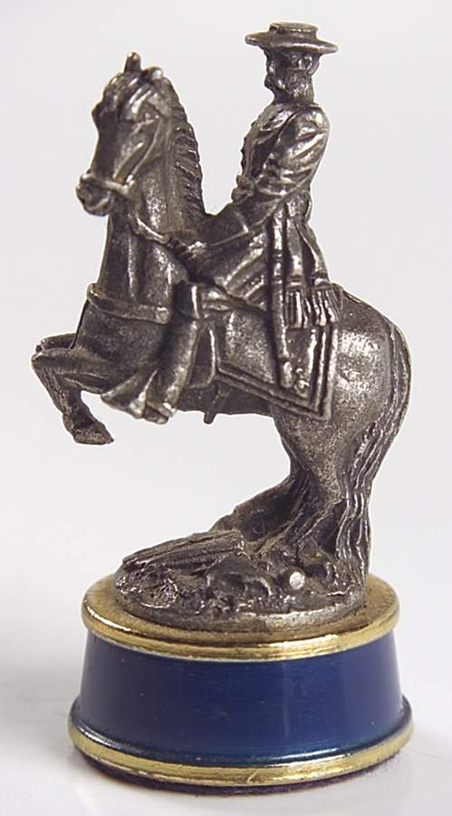 Civil War Chess Set Blue Knight-Philip Henry Sheridan - Knight 1-Black Chess Piece by Franklin Mint-1