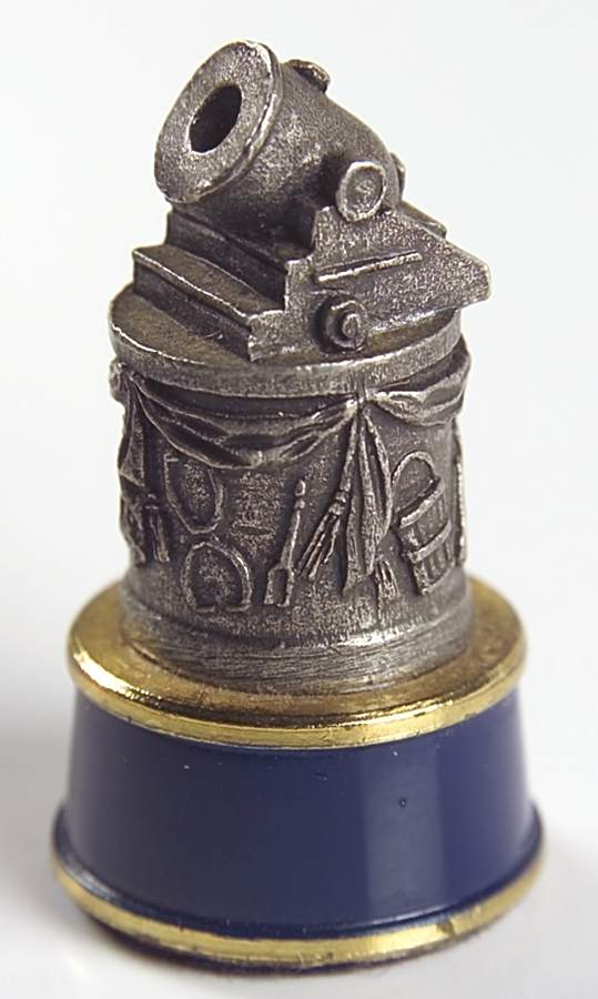Civil War Chess Set Blue Rook-Cannon - Rook-Black Chess Piece by Franklin Mint-1
