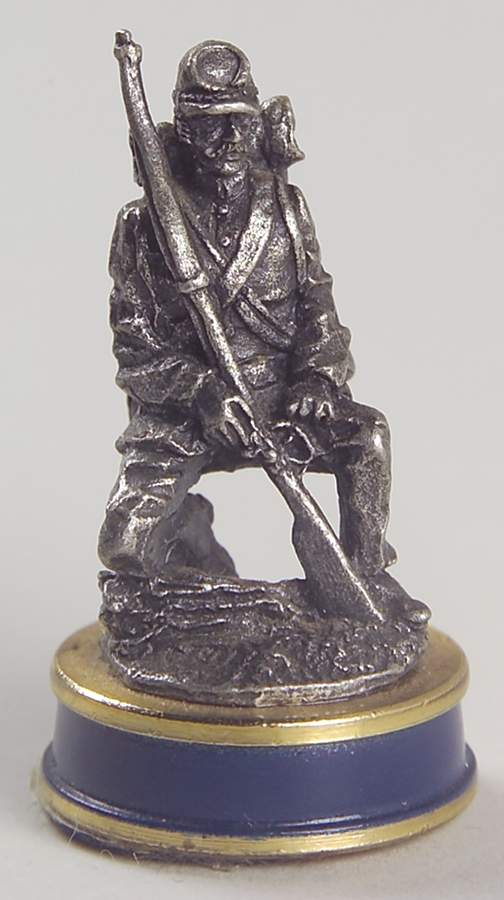 Civil War Chess Set Blue Pawn-Iron Brigade - Pawn-Black Chess Piece by Franklin Mint-1