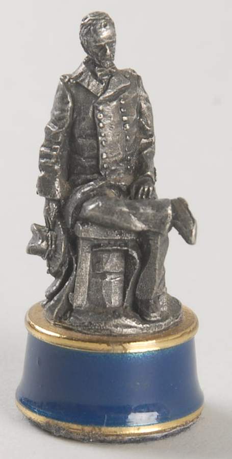 Civil War Chess Set Blue Bishop-William Sherman - Bishop 2-Black Chess Piece by Franklin Mint-1