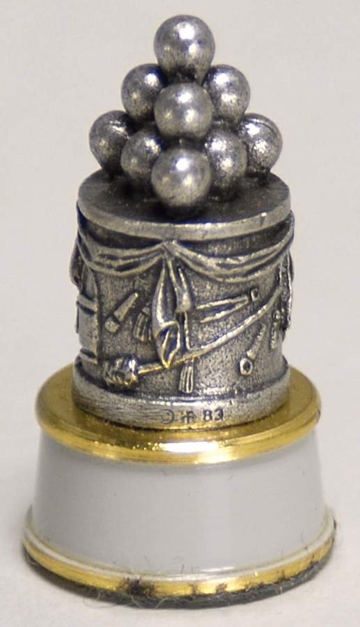 Civil War Chess Set Gray Rook-Mortars - Rook-White Chess Piece by Franklin Mint-1