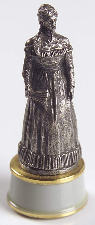 Civil War Chess Set Gray Queen-Belle Boyd - Queen-White Chess Piece by Franklin Mint-1