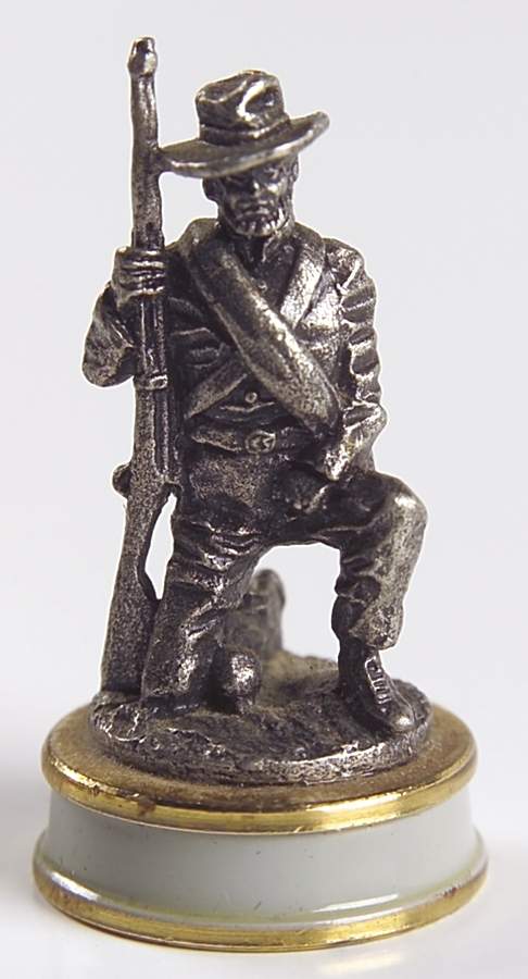 Civil War Chess Set Gray Pawn-Stonewall Brigade - Pawn-White Chess Piece by Franklin Mint-1