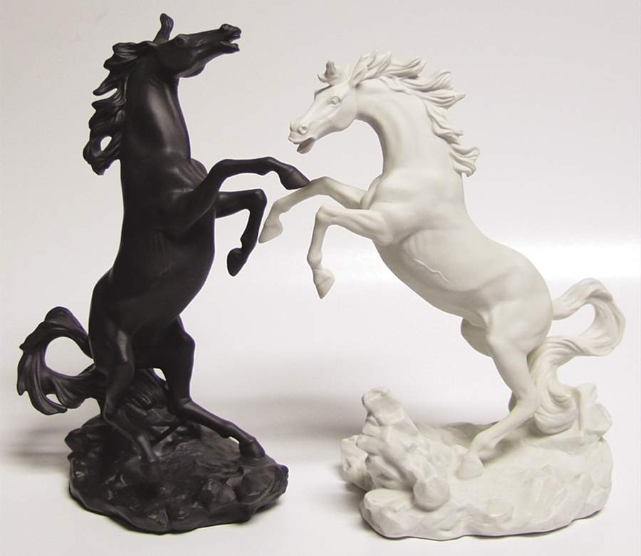 Edward D Hart Horses Battling Stallions-Set Of 2 - No Box by Franklin Mint-1