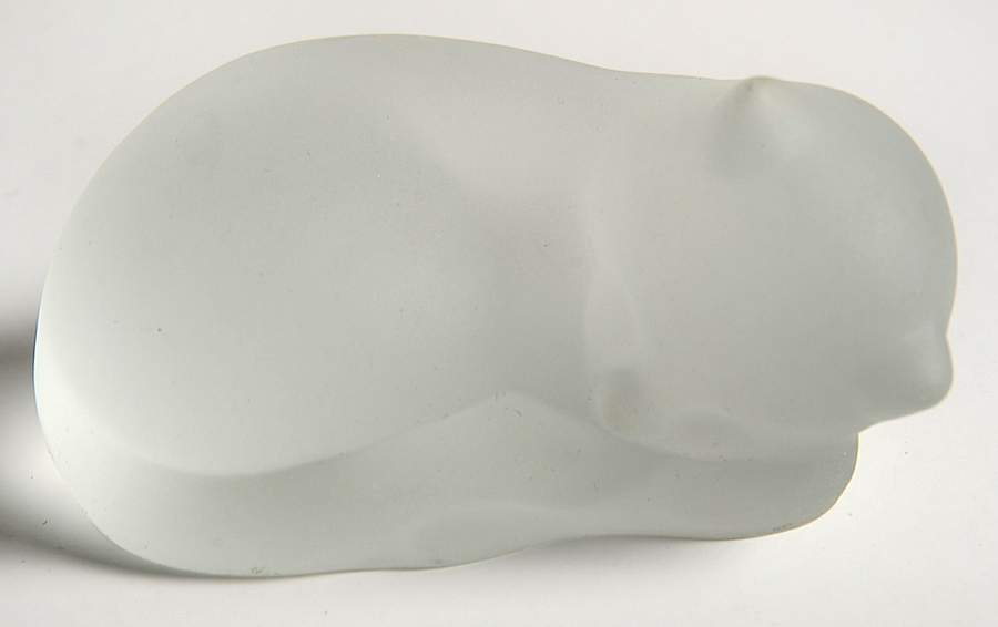 Curio Cabinet Cat Art Nouveau-Crystal - W - 2 3/4" - No Box by Franklin Mint-1