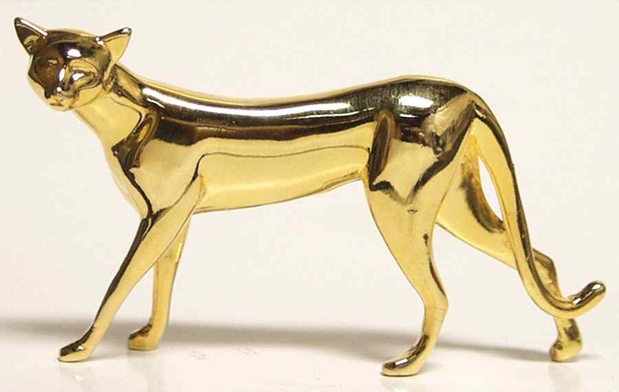 Curio Cabinet Cat Art Deco - Gold - No Box by Franklin Mint-1