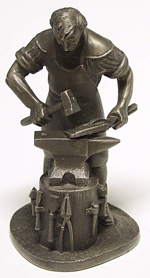 People of Colonial America-Figurine Blacksmith - No Box by Franklin Mint-1