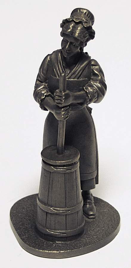 People of Colonial America-Figurine Butter Churner - Boxed by Franklin Mint-1