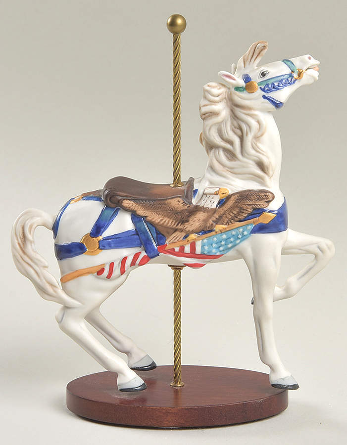 Treasury of Carousel Art Patriot Horse - No Box by Franklin Mint-1