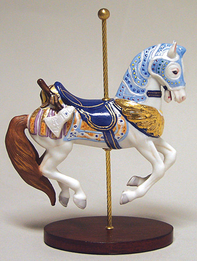 Treasury of Carousel Art Armored Horse - No Box by Franklin Mint-1
