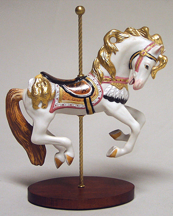 Treasury of Carousel Art Golden Mane Horse - No Box by Franklin Mint-1