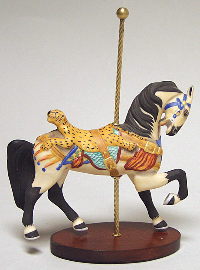 Treasury of Carousel Art Leopard Saddle Horse - No Box by Franklin Mint-1