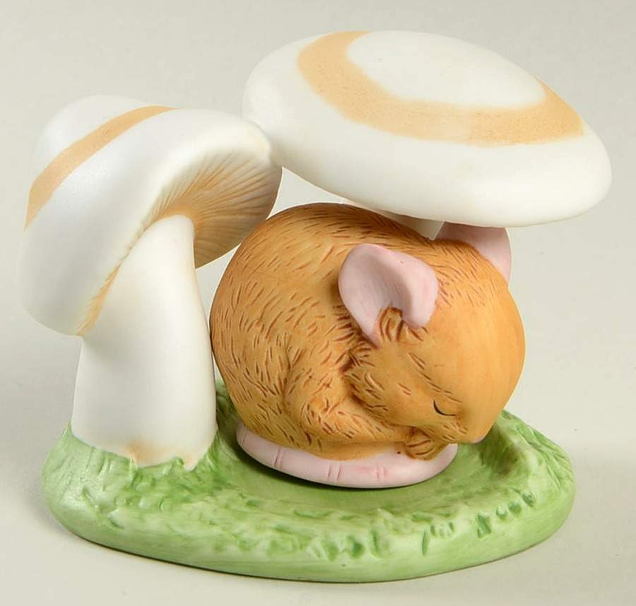 Woodland Surprises Mouse With Mushrooms-Set Of 2 - No Box by Franklin Mint-1