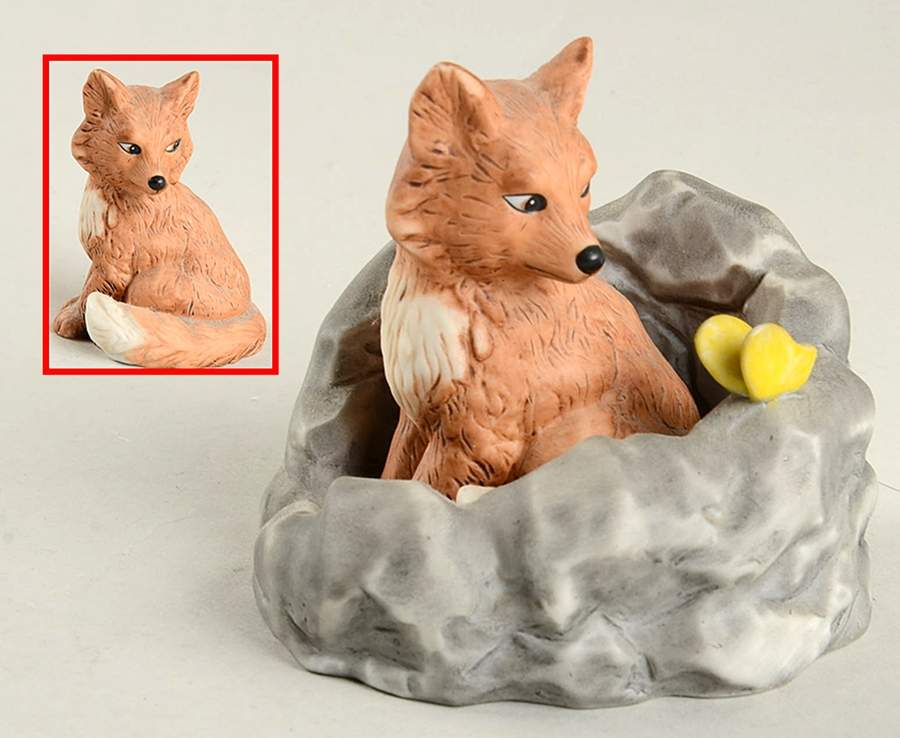 Woodland Surprises Fox With Rock-Set Of 2 - Boxed by Franklin Mint-1
