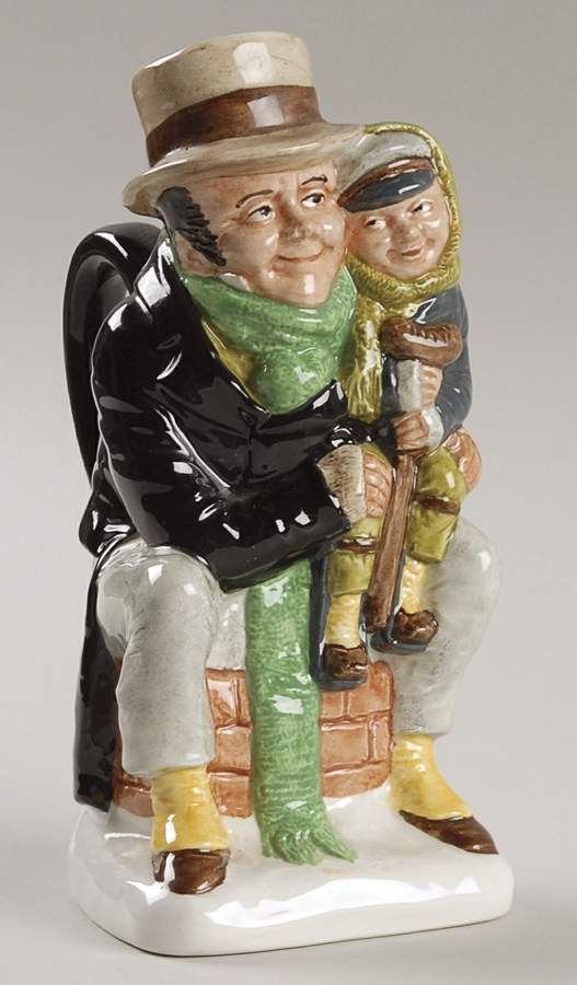 Charles Dickens Toby Jug Bob Crachit And Tiny Tim - No Box by Franklin Mint-1