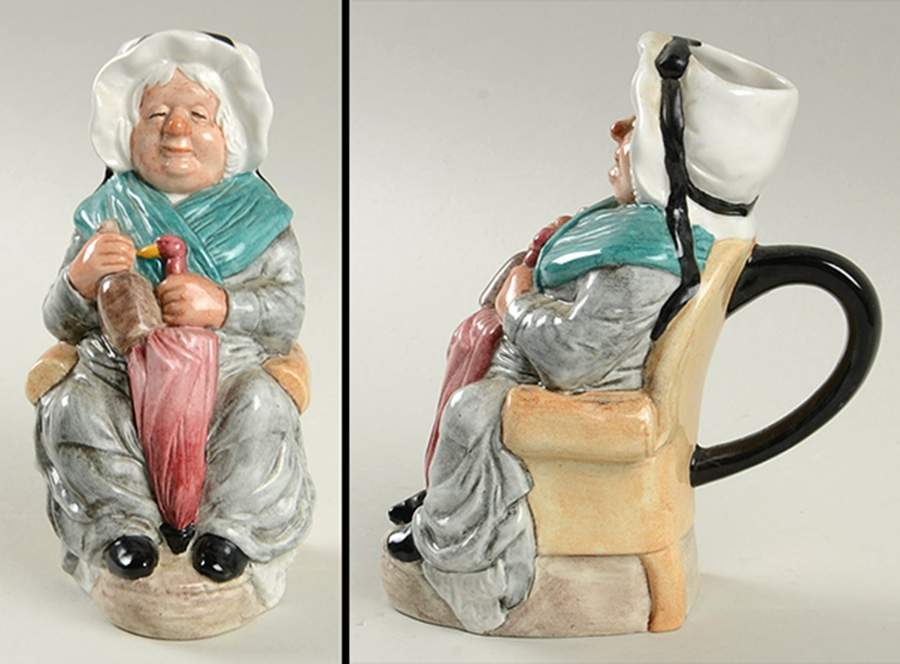 Charles Dickens Toby Jug Mrs Gamp - No Box by Franklin Mint-1