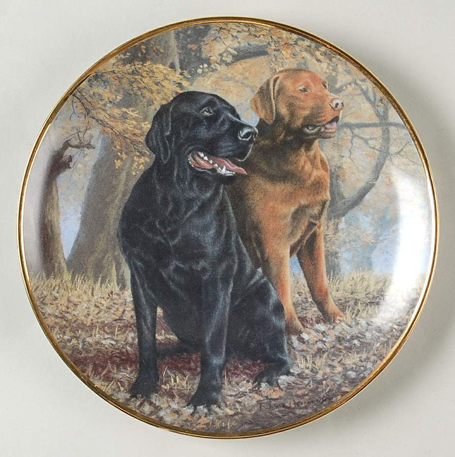 Labradors-Nigel Hemming Lifelong Companions - No Box by Franklin Mint-1