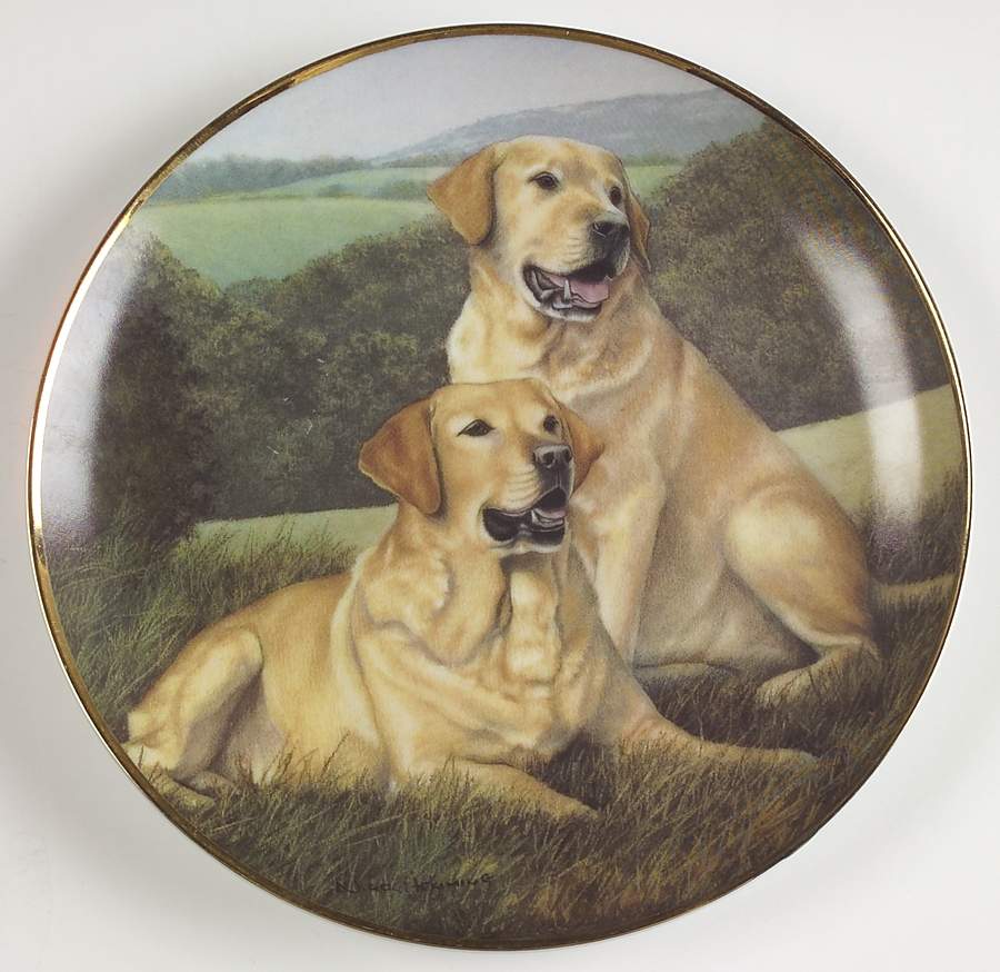 Labradors-Nigel Hemming Golden Companions - No Box by Franklin Mint-1