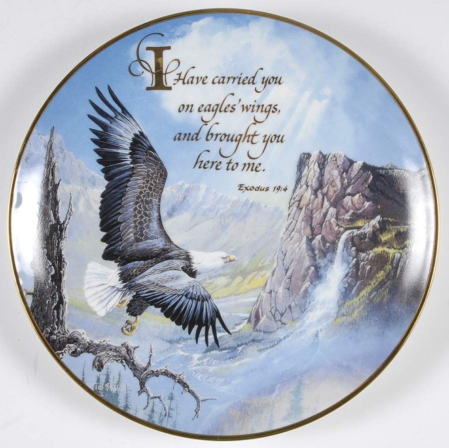 Ted Blaylock Eagles Carried On Eagles Wings - No Box by Franklin Mint-1