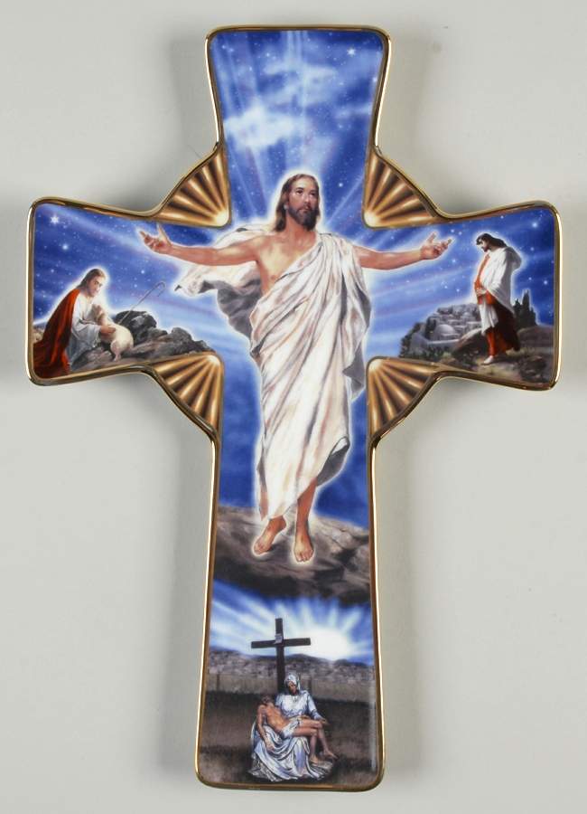 Cross Wall Plaque Resurrection Of Christ - No Box by Franklin Mint-1